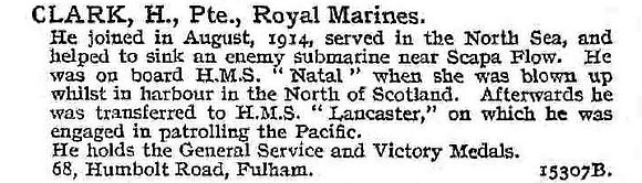 Clark H Pte Royal Marines