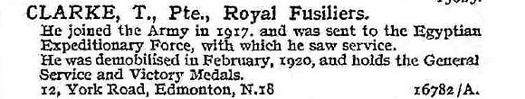 Clarke T Pte Royal Fusiliers 2