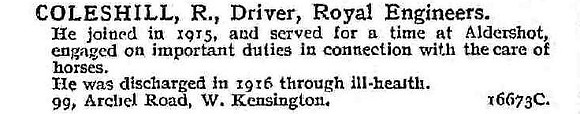 Coleshill R Dvr Royal Engineers