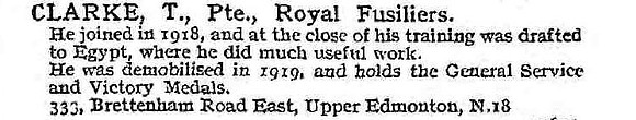 Clarke T Pte Royal Fusiliers