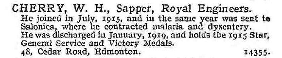 Cherry W H Sapper Royal Engineers