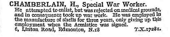 Chamberlain H Mr Munitions Worker
