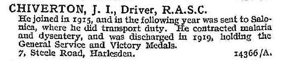 Chiverton J I Dvr Army Service Corps