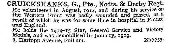 Cruickshanks G Pte Notts And Derby Regiment