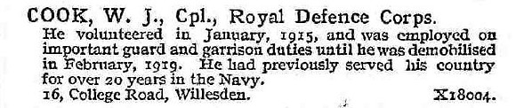 Cook W J Cpl Royal Defence Corps