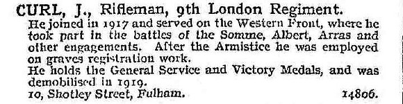 Curl J Rfn 9th London Regiment