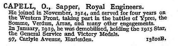 Capell O Sapper Royal Engineers