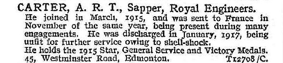 Carter A R T Sapper Royal Engineers
