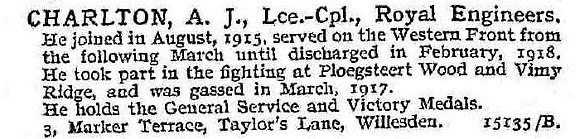 Charlton A J L/Cpl Royal Engineers