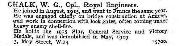 Chalk W G Cpl Royal Engineers