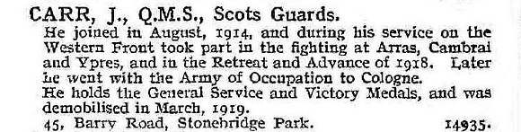 Carr J QMS Scots Guards