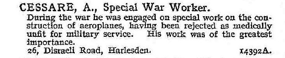 Cessare A Mr Special War Worker