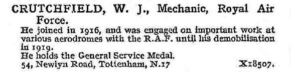 Crutchfield W J Mech Royal Air Force