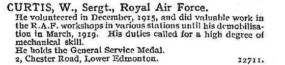Curtis W Sergt Royal Air Force