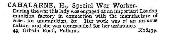 Cahalarne H Miss Munitions Worker