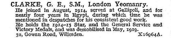 Clarke G E SM London Yeomanry