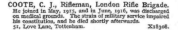 Coote C J Rfn 5th London Regiment