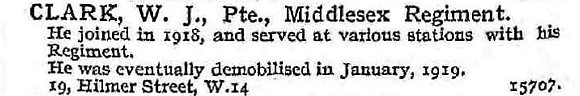 Clark W J Pte Middlesex Regiment