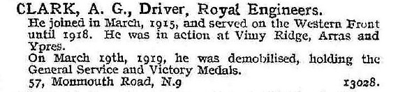 Clark A G Dvr Royal Engineers