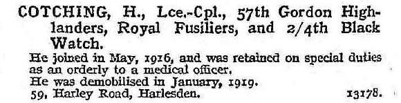 Cotching H L/Cpl 4th Black Watch