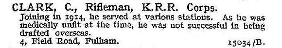 Clark C Rfn King's Royal Rifle Corps