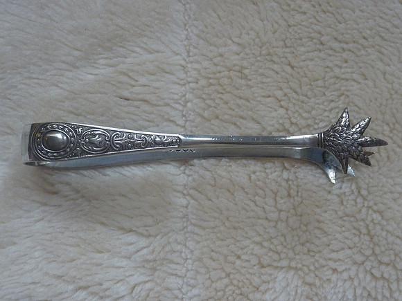 Vintage Silver Plated Coal Scuttle Sugar Bowl With Tongs