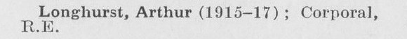 Longhurst A Cpl Royal Engineers (LCC Woolwich Ferry And Tunnel)