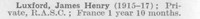 Luxford J H Pte Army Service Corps (LCC Staff Barking Outfall Works)
