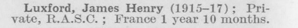 Luxford J H Pte Army Service Corps (LCC Staff Barking Outfall Works)