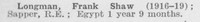 Longman F S Sapper Royal Engineers (LCC Chief Engineers Department Central Office)
