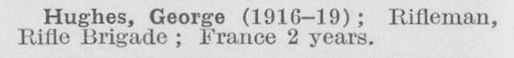Hughes G Rfn Rifle Brigade (LCC Chief Engineers Department Central Office)