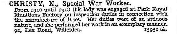 Christy N Miss Munitions Worker