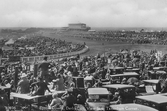 Derby Day Epsom Downs View From Tattenham Corner c.1920