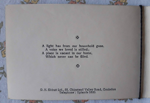 Memorial Card George Henry Mayer Died 19th Jan 1949