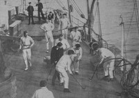 Junior Officers Play Hockey Aboard A Ship Of The Grand Fleet