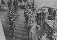 Rifle Drill On The Decks Of A British Battleship