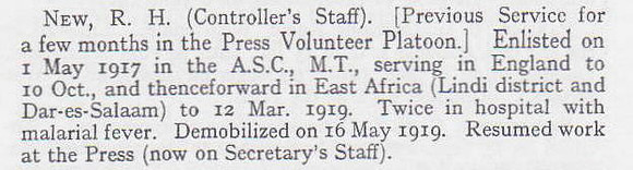 New R H Pte M-317408 Army Service Corps Short Record Of Service War Record Of The Oxford University Press 1923