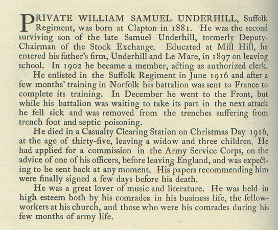 Underhill W S Pte Obit