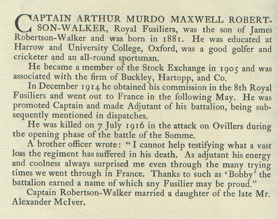 Robertson-Walker A M M Captain Obit