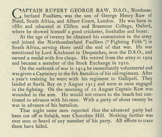 Raw R G Captain DSO Obit
