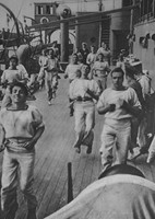 Men Of A Royal Navy Troop Ship Exercising
