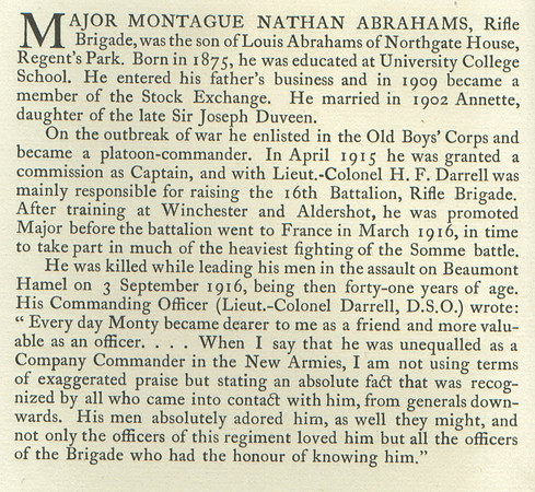 Abrahams M N Major Obituary