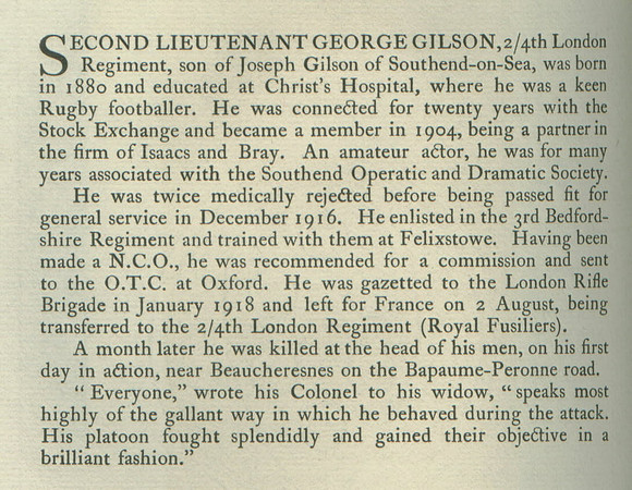 Gilson G 2nd Lt Obit