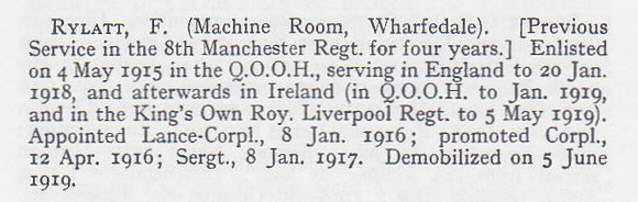 Rylatt F Sergt Queens Own Oxfordshire Hussars