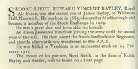 Bayley E V 2nd Lt Obit
