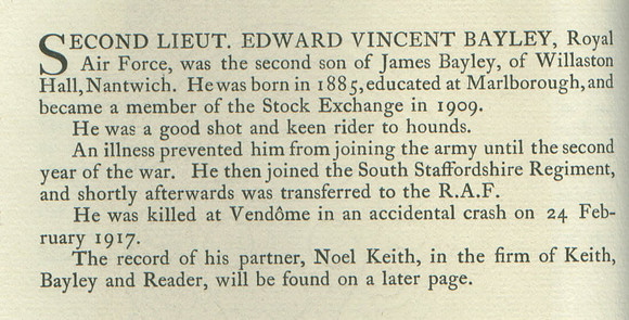 Bayley E V 2nd Lt Obit