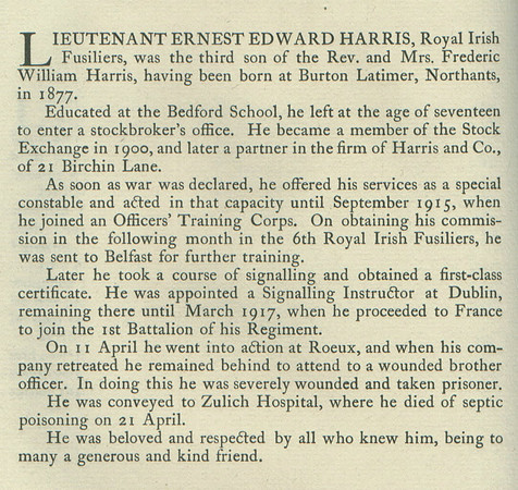 Harris E E Lt Obit
