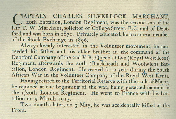 Marchant C S Captain Obit