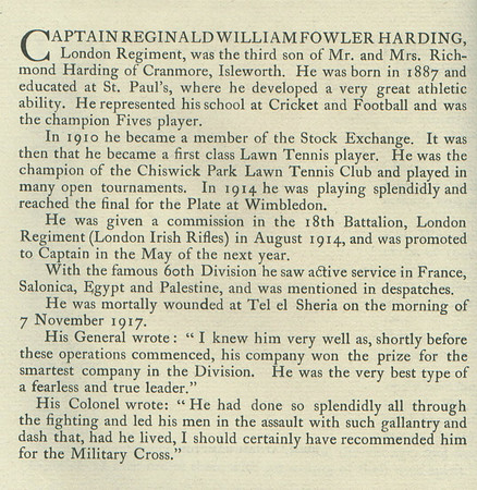 Harding R W F Captain Obit
