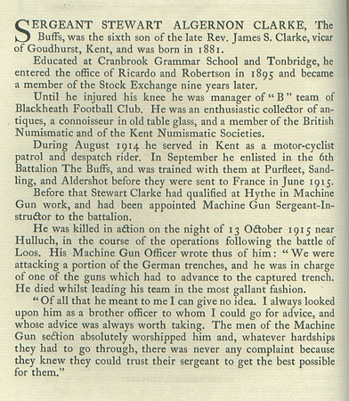 Clarke S A Sergt Obit